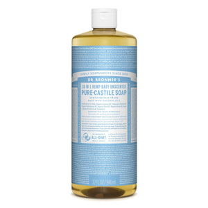 Dr. Bronner's Organic Pure Castile Unscented Baby Soap, 973 ml