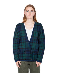 Blue plaid cardigan best sale