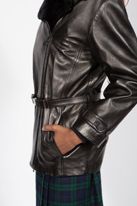 Gucci Fur Trimmed Leather Jacket