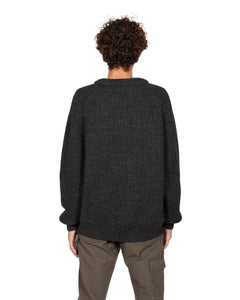 Grey Ribbed Wool Knit