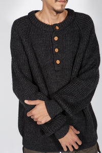 Grey Ribbed Wool Knit