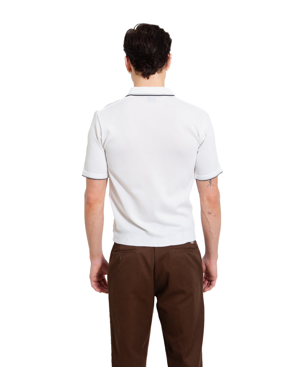 White “Knit” Polo – Penny Arcade Vintage