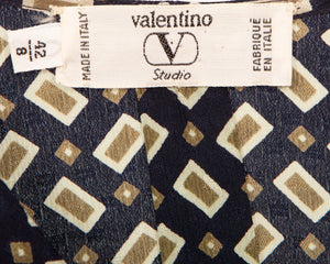Valentino Geometric Silk Blouse