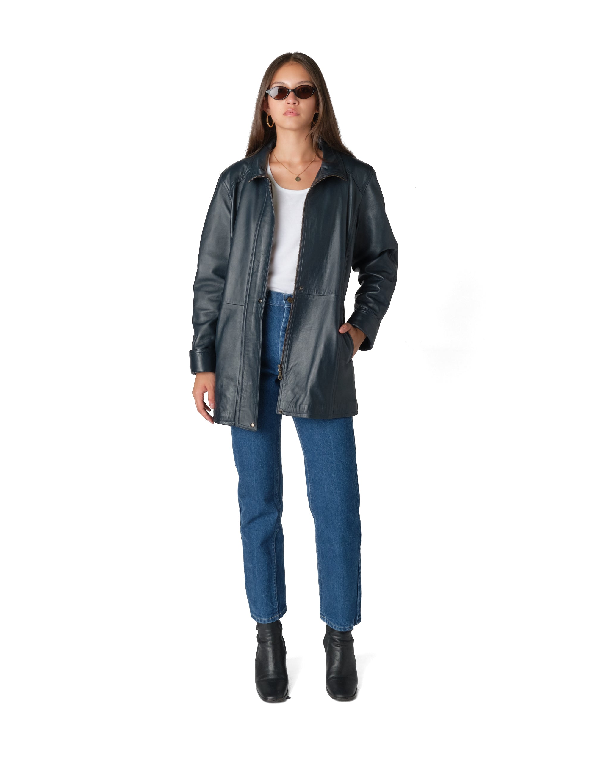 Navy Leather Jacket – Penny Arcade Vintage