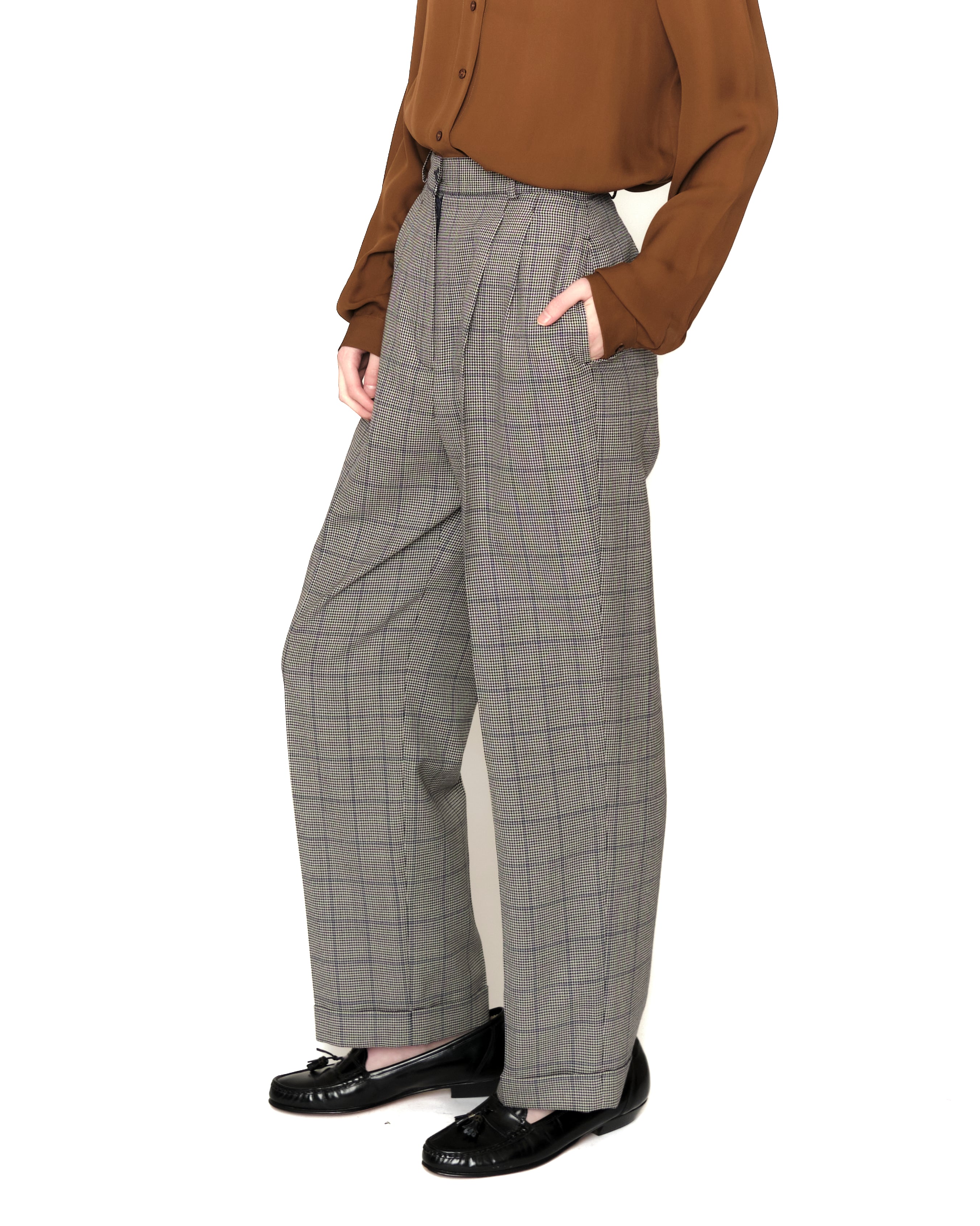 パンツ 90s Polo Ralph Lauren houndstooth slacks Ralph Lauren Houndstooth Trousers – Penny Arcade Vintage