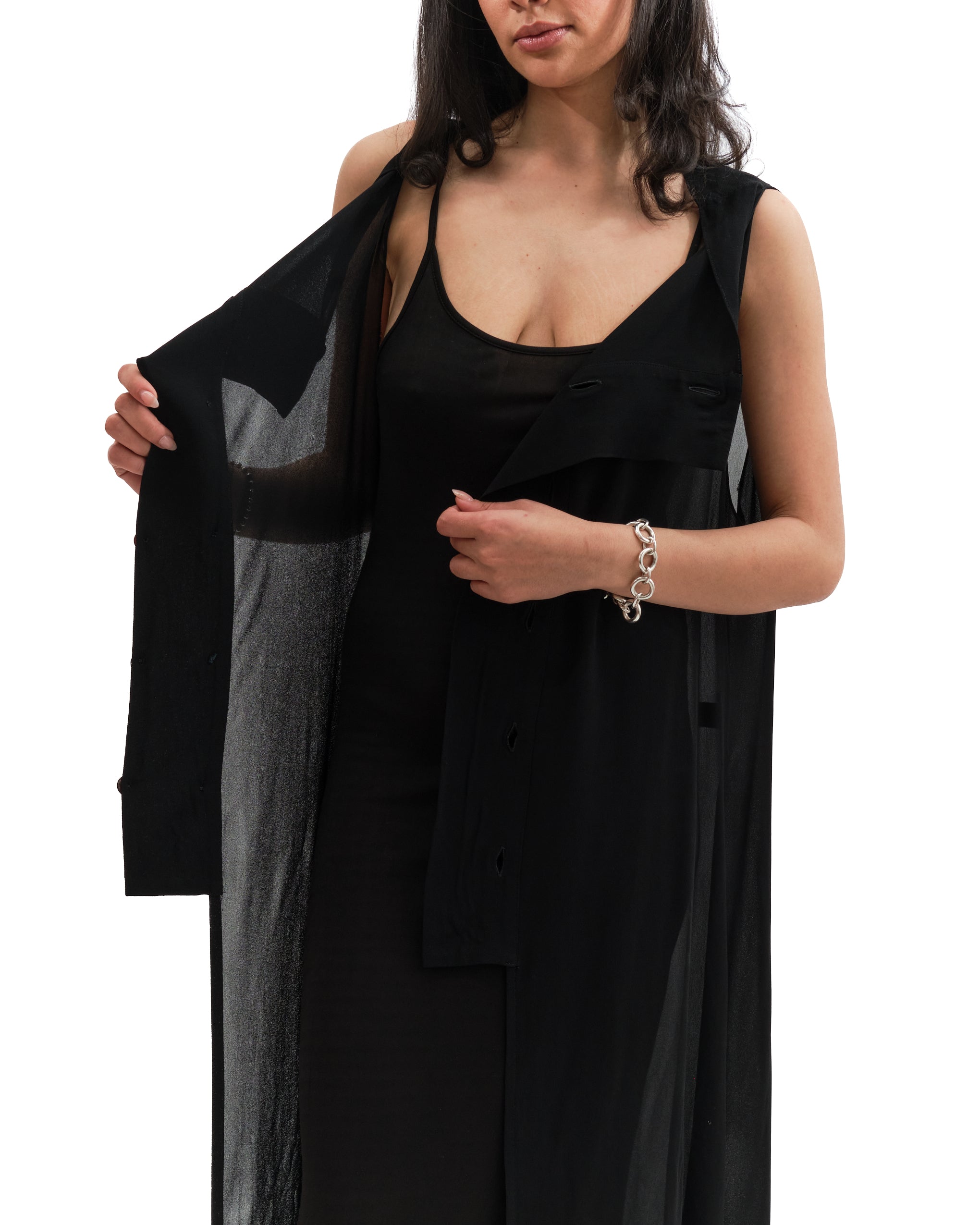 Y’s Sheer One-Piece Coat Shirt Dress y's Y's by Yohji Yamamoto Dress – Penny Arcade Vintage