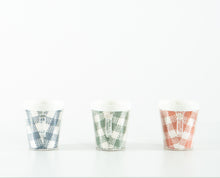 Load image into Gallery viewer, Gingham Plastic Mugs (Set of 3)
