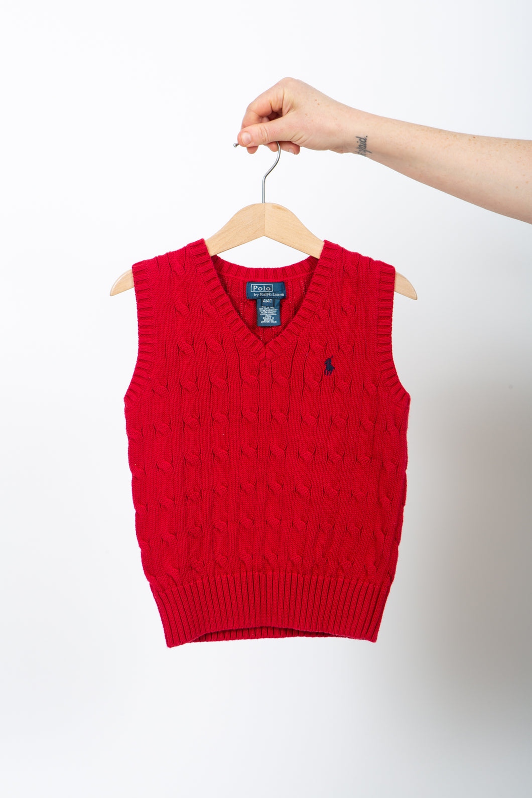Polo Red Sweater Vest, 4Y
