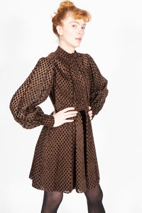 Vintage Brown Velvet Dress