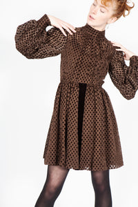 Vintage Brown Velvet Dress