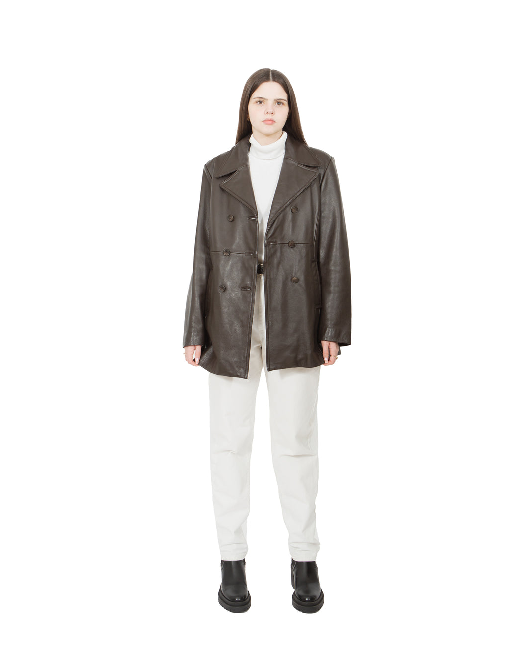 Brown Danier Pea Coat, Medium