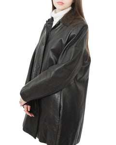 Danier Button-Up Black Leather Jacket
