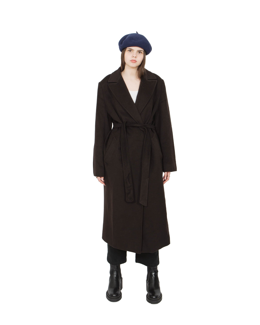 Cinzia Rocca Alpaca Belted Coat, Size 14