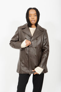 Brown Danier Pea Coat, Medium