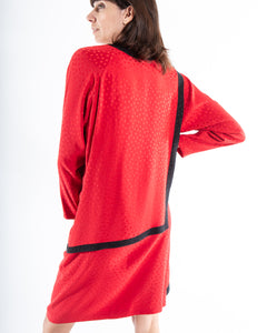80's Guy Laroche Red Silk Dress