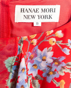 Hanae Mori Red Silk Frock