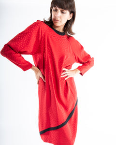 80's Guy Laroche Red Silk Dress