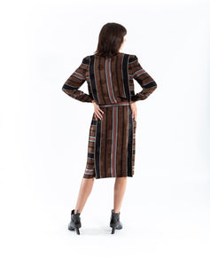 Striped 80's Silk Dress, Size 8