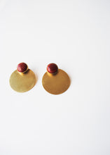 Load image into Gallery viewer, Red Jasper Brass Earrings by Maria Trimble
