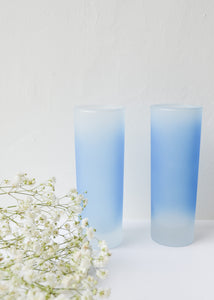 Blue Frosted Glasses (Set of 4)