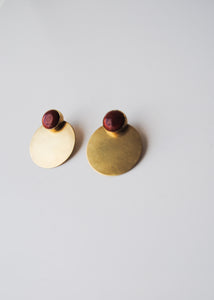 Red Jasper Brass Earrings by Maria Trimble
