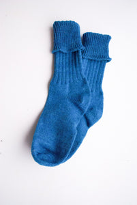 Steel Blue Wool Socks