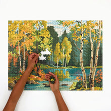 Load image into Gallery viewer, Paint by Numbers Forest Puzzle, Four Point
