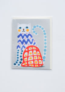 Crayon Cat Card by Xenia Taler