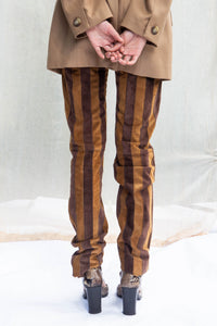 Dolce & Gabbana Striped Suede Trousers, 25”