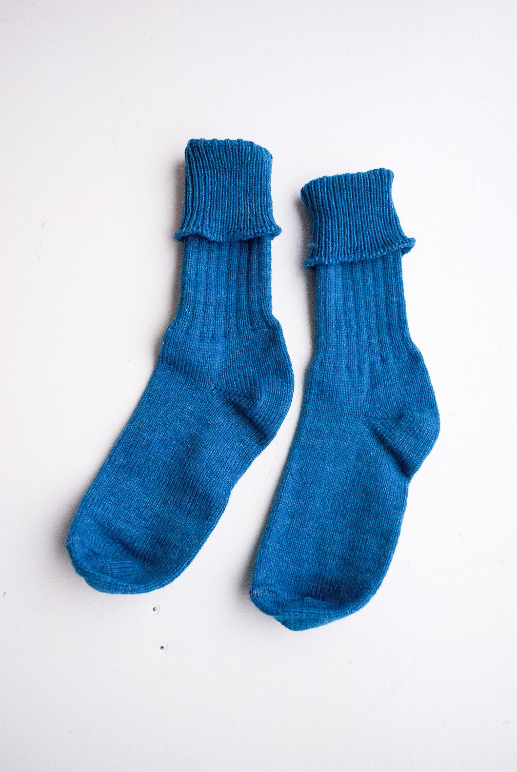 Steel Blue Wool Socks