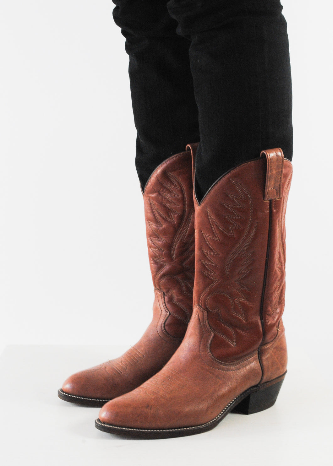 Brown Cowboy Boots, Size 9
