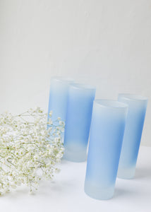 Blue Frosted Glasses (Set of 4)